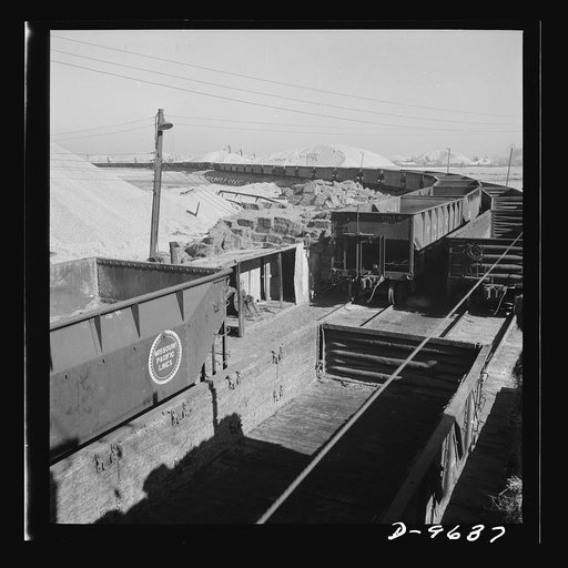 Production. Zinc. Cars for transporting zinc and lead ore are dumped at this point in a large concentrator. From the Eagle-Picher plant near Cardin, Oklahoma, come great quantities of zinc and lead to serve many important purposes in the war effort