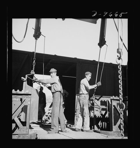 Production. Copper (refining). Sheets of copper produced by electrolysis at a large refining operation. These will be melted and cast into ingots. Large amounts of copper are produced for the war effort at the El Paso, Texas plant of Phelps-Dodge Refining Company