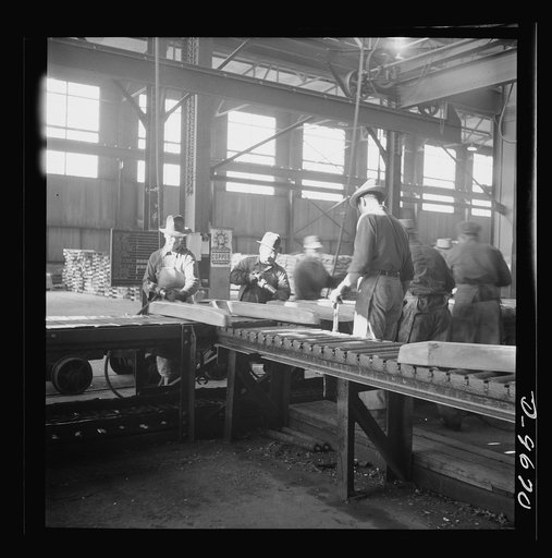 Production. Copper (refining). Copper ingots on conveyors at a large copper refining operation. Large amounts of copper are produced for the war effort at the El Paso, Texas plant of Phelps-Dodge Refining Company