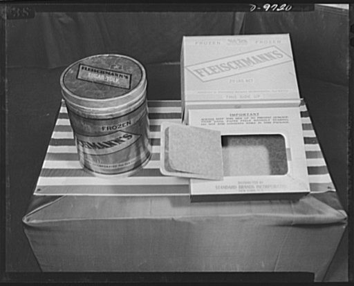 Asphalt-line paperboard container designed for the shipment of frozen eggs. The new substitute container, which replaces the conventional tinplate container, releases over seven million pounds of tinplate this year for vital war production