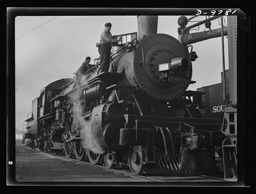 Women in essential services. Women are employed as railroad workers by the Southern Pacific Company in San Francisco. With increasing numbers of men leaving their jobs for the armed forces, women are stepping into new and essential work vital to civilian life