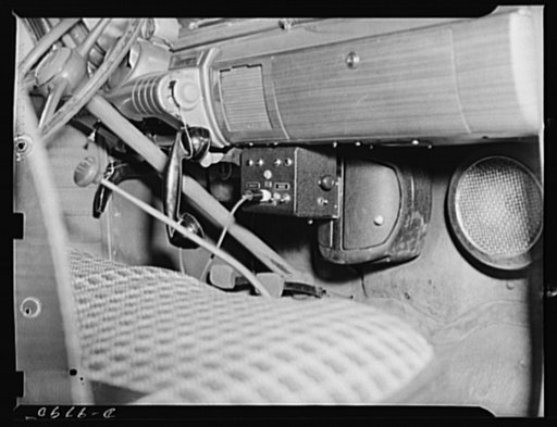 Civilian defense. War Emergency Radio Service. Commercial short wave radio transmitter are made into mobile two-way War Emergency Radio Service sets for Civilian Defense by patriotic radio "hams" who not only install and operate the sets, but frequently contribute their own equipment. Powered by the