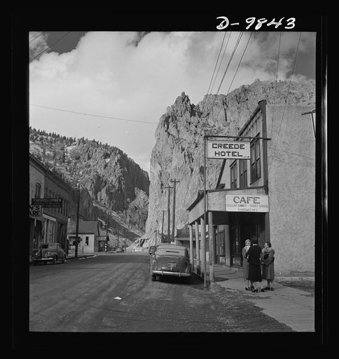 Production. Lead. Main street of Creede, Colorado. Creede, for many years a "ghost town," has resumed the activities that made it an important lead-producing center years ago, and is now producing much metal vitally needed for the war effort