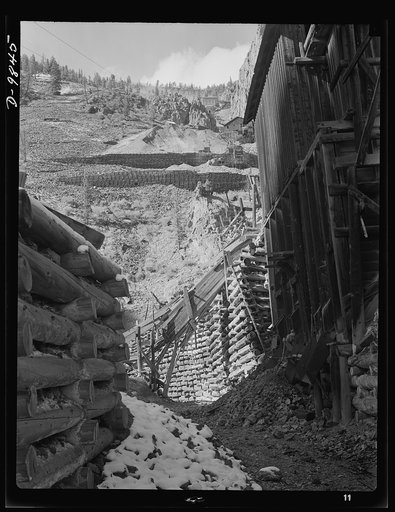 Production. Lead. Reopened mine workings near Creede, Colorado. Creede, for many years a "ghost town," has resumed the activities that made it an important lead-producing center years ago, and is now producing much metal vitally needed for the war effort