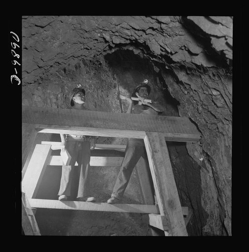 Production. Mercury. Timbering crew setting new supports at the New Idria, California mercury mine of the New Idria Quicksilver Mining Company. Triple-distilled mercury is produced from cinnabar, an ore containing sulphur and mercury mined at a number of workings near the plant