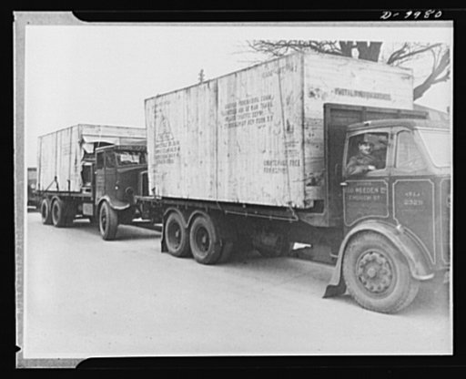 Lend-Lease to Britain. Shipment of machine tools shipped from the United States as lend-lease arrive at a central ordnance depot in England