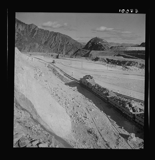 Production. Copper. An ore train on its way to a large copper smelting operation at the Phelps-Dodge Mining Company at Morenci, Arizona, which is supplying great quantities of the copper so vital in our war effort