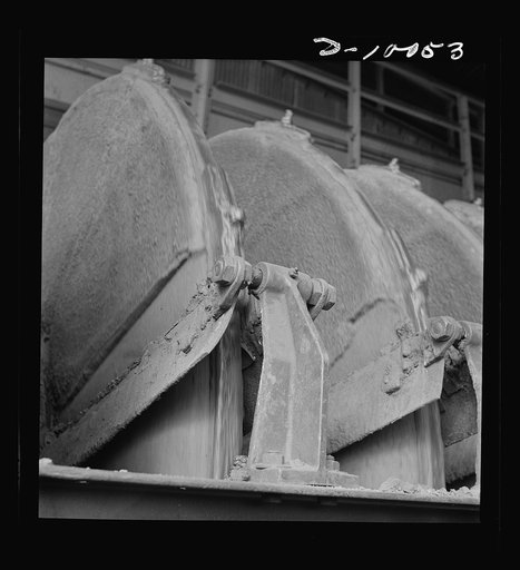 Production. Copper. Filter at a copper concentrator of the Phelps-Dodge Mining Company at Morenci, Arizona. This plant is supplying great quantities of the copper so vital in our war effort