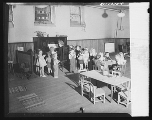 War nursery schools. Scranton, Pennsylvania.These youngsters may not be able to sing an aria but they are having a good time in a war nursery school in Scranton, which is one of four in this community. Child care centers meet a critical need for supervised care of children of mothers employed in war