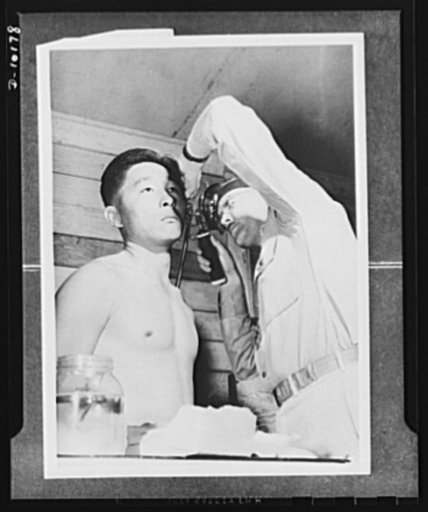 Japanese-American volunteers. Assistant Kauai county agricultural agent, Morito Kawakami held a position important in the island's economy but nonetheless volunteered for duty with the AJA [Americans of Japanese ancestry] combat unit for which Kauai held the territory's first physical examinations. 