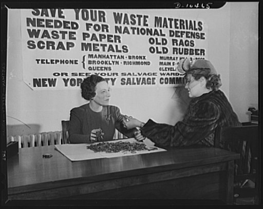 Salvage. New York local story. Keys to Uncle Sam's arsenal for democracy. Ranging in size form a tiny jewelcase opener to a massive half-pound brass device used in a French chateau grilled door, a donor turns over to the salvage drive more than 200 keys weighing five pounds, one ounce to Mrs. Mortim