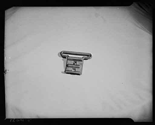 Forged steel hook. A New York City manufacturer of steel fittings is seeking subcontractors with eight-hundred to three-thousand pound drop hammer facilities for the manufacture of three hooks and buckles, similar to the item illustrated, in quantities of fifty to sixty-thousand. Subcontractor must 