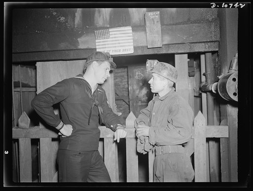 War production drive. Anthracite rallies. The war is serious business to these representatives of the fighting and production fronts. Servicemen learned how hard coal is extracted from Eastern Pennsylvania mines at the anthracite rallies held September 28th through October 1st