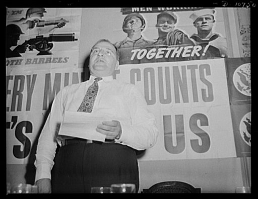 J.F. Kershetsky, District President of the United Mine Workers of America (UMW), speaking before labor-management committee members at Pottsville, July 30th