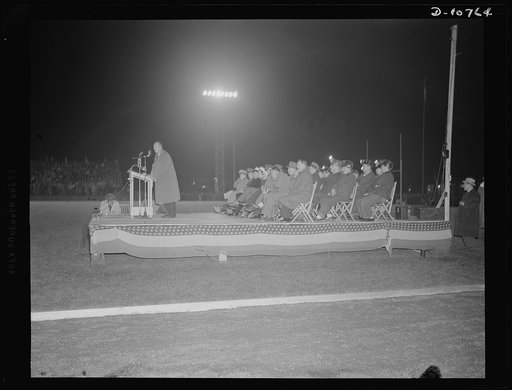 War production drive. Anthracite rallies. Alex Nordholm, Chief of Field Operations, War Production Drive, addressed servicemen and miners at the anthracite rally in Hazleton, Pennsylvania. Anthracite miners' rallies were held in four Pennsylvania cities September 28th through October 1st