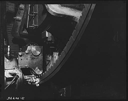 Close-up showing tooth cutting mechanism at work
