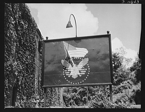 Outdoor sign. It is your patriotic duty to avoid accidents and protect your fellow workers