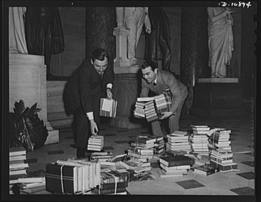 Victory Book Campaign. Two members of Congress who contributed books for the 1943 Victory Book Campaign: Representative Thomas D'Alesandro Jr. (left) of Maryland; and Representative Samuel Weiss of Pennsylvania