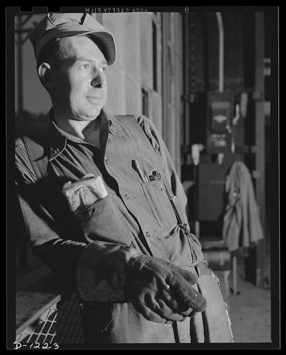 Steel manufacture, Allegheny-Ludlum. This man is determined that there be no halt in production because of electrical power difficulties. He's a steel mill electrician, and his job is tremendously important in the maintenance of maximum efficiency throughout all the various processes of steel produc