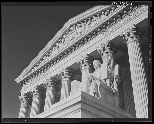 The four freedoms. Equal justice under the law is just one of the planks on which democracy is built, equal justice for all, regardless of race, color and creed. The picture is of the entrance to the Supreme Court Building in Washington, D.C.