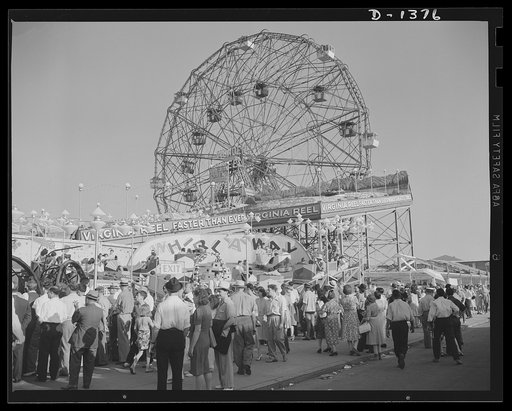 The four freedoms. Step right up folks, for the greatest ride in the world. Gay crowds like these are common at Coney Island and all up and down the length of the western shore of the Atlantic Ocean. It's like a different story on the eastern shores