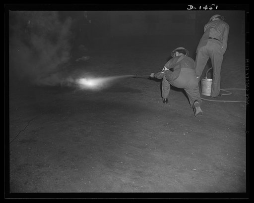 Civilian defense. Water is invaluable in civilian defense. The English stirrup pump will not be used by Americans, but they will be given a crude type of bucket pump in a pump-and-water dispenser of one unit