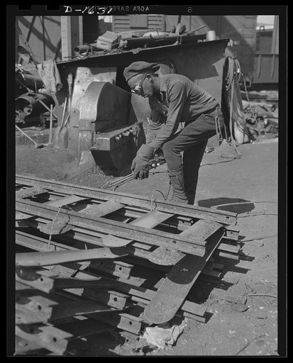 Weapons from waste. Everytime street railway tracks are ripped out to make way for a bus line, it means additional tons of steel for the defense of democracy. Unused trolley and railroad and railway equipment and rails will provide much of the scrap steel needed for defense production