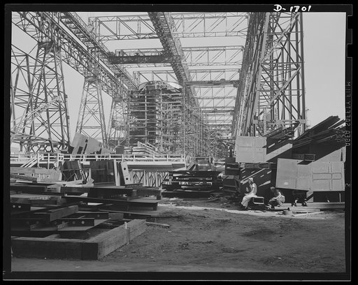 Shipbuilding (Newport News). Behind the scaffolding is one of the most powerful ships ever built, the U.S.S. Alabama, which is scheduled to be launched in February, 1941. This 70 milllion dollar super dreadnought is one of several powerful additions to Uncle Sam's rapidly growing fleet under constru