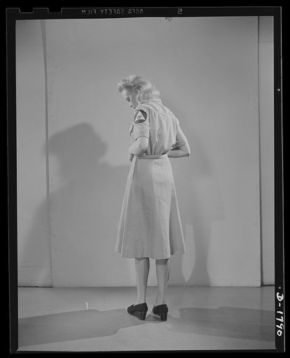 Civilian defense uniforms. Canteen worker