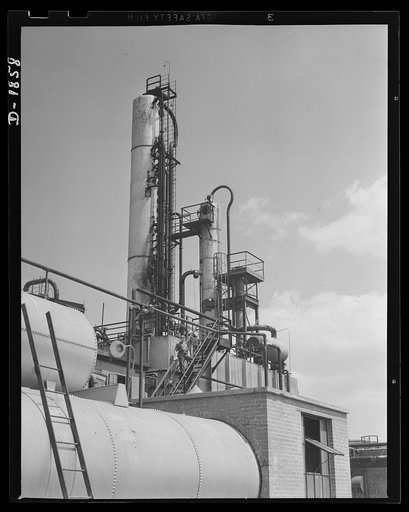 Oil. Parts of the huge distillation unit at Bradford, Pennsylvania, a unit of the Quaker State Refining Company
