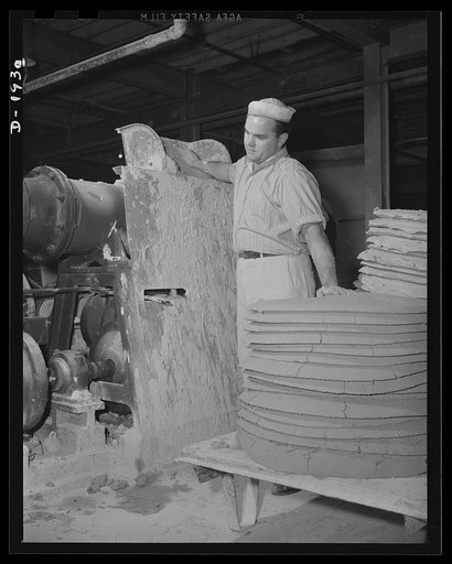 This is the charging end of the pug mill. Shenango Pottery Works, Newcastle, Pennsylvania