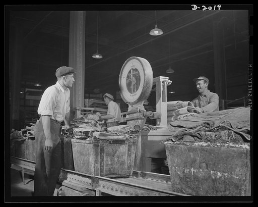 Weighing ingredients. As in any recipe, this measuring of ingredients for the "batch" of the rubber must be done with great care. At this point it is determined whether the raw rubber will be converted into tread stock, fabric gum, tube stock, repair material or mechanical rubber stock. All ingredie