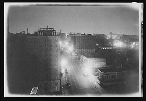 Washington, D.C. First test blackout from roof of Printcraft building
