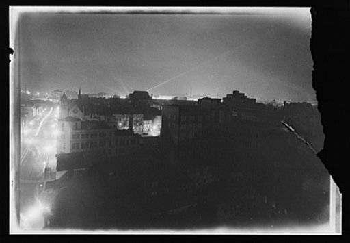 Washington, D.C. First test blackout from roof of Printcraft building