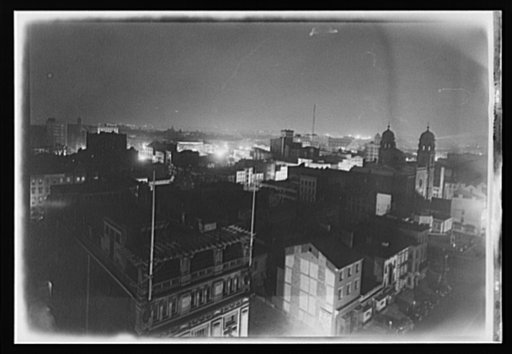 Washington, D.C. First test blackout from roof of Printcraft building