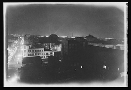 Washington, D.C. First test blackout from roof of Printcraft building