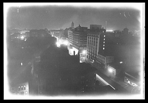 Washington, D.C. First test blackout from roof of Printcraft building