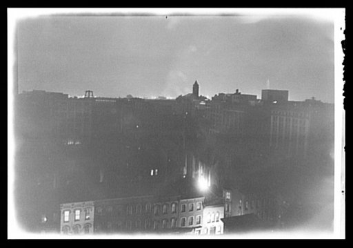 First test blackout from roof of Printcraft building