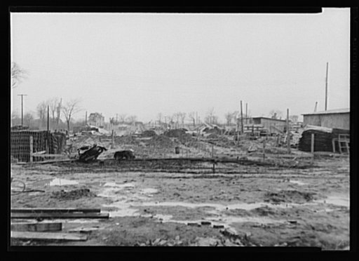Work starts on Swanson House, USHA (U.S. Housing Administration)-financed defense housing project, Virginia