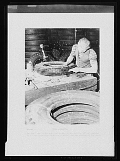 Tire retreading. The final step in the recapping process is the trimming off and cleaning of the small, extruding particles of rubber and the painting of the tire
