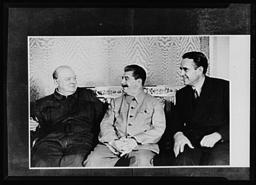 Official pictures of meeting of Stalin, Churchill, Harriman. These are the first official pictures released in the United States of the recent meetings of Premier I.V. Stalin, Union of Soviet Socialist Republics; Prime Minister Winston Churchill of Britain; and W. Averrell Harriman, representing Pre