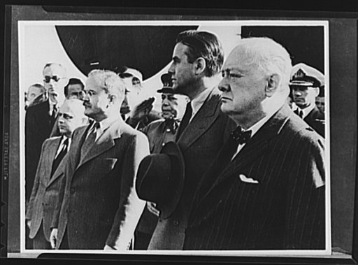 Official pictures of meeting of Stalin, Churchill, Harriman. These are the first official pictures released in the United States of the recent meetings of Premier I.V. Stalin, Union of Soviet Socialist Republics; Prime Minister Winston Churchill of Britain; and W. Averrell Harriman, representing Pre