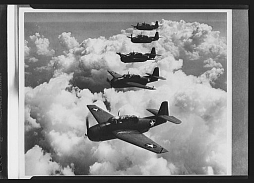 Navy aircraft. Gruman torpedo bombers. The Avenger. These dual purpose aircraft, already tested in battle, are the U.S. Navy's new torpedo-bombers, capable both of hedge-hopping waves to press home a torpedo attack and flying high above enemy targets to drop tons of high explosives. Manufactured to 