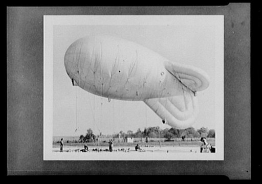 British barrage ballons. Type of British barrage ballons sent to this country under the lend-lease program. They are being used at Camp Tyson, Tennessee, for training purposes