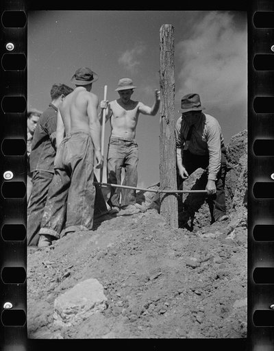Untitled photo, possibly related to: CCC (Civilian Conservation Corps) boys at work, Prince George's County, Maryland