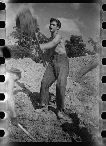 Untitled photo, possibly related to: CCC (Civilian Conservation Corps) boys at work, Prince George's County, Maryland