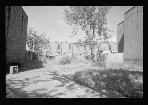 Untitled photo, possibly related to: White girls playing in slum section near Capitol inhabited mostly by Negroes. Note Capitol dome in right background. Washington, D.C.