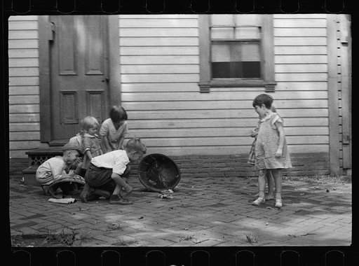 Untitled photo, possibly related to: Poor children playing on sidewalk, Georgetown, Washington, D.C.