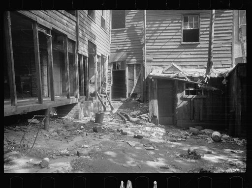 Untitled photo, possibly related to: Alley dwelling near Union Station, showing crowded, tiny backyards, Washington, D.C.
