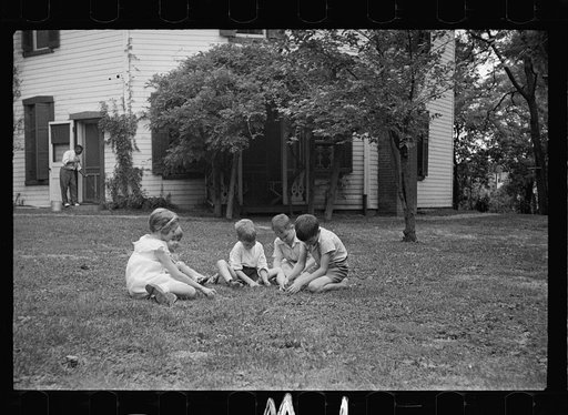 Healthy children in clean backyard, Washington, D.C.